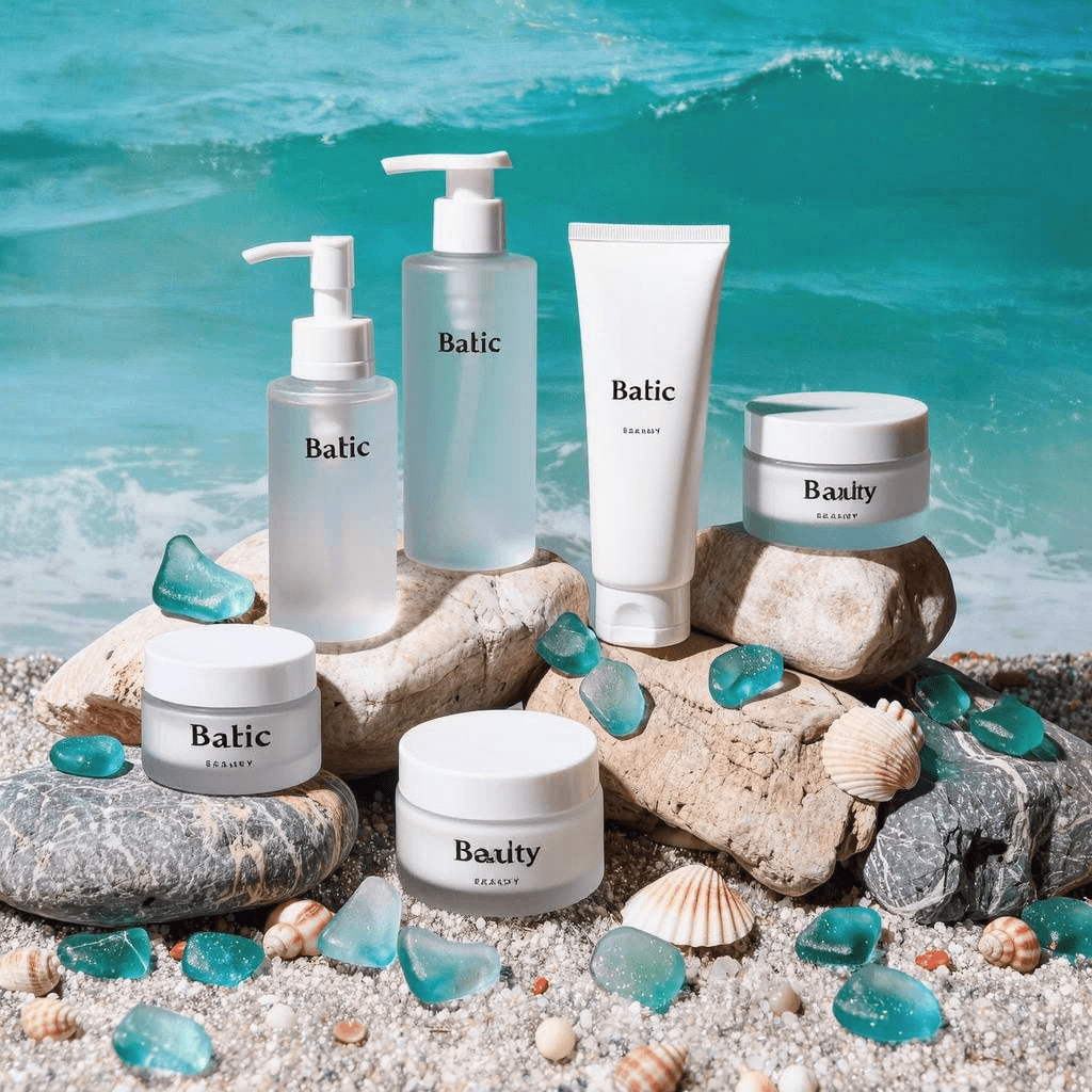 Baltic Beauty Produkte auf Strandgestein